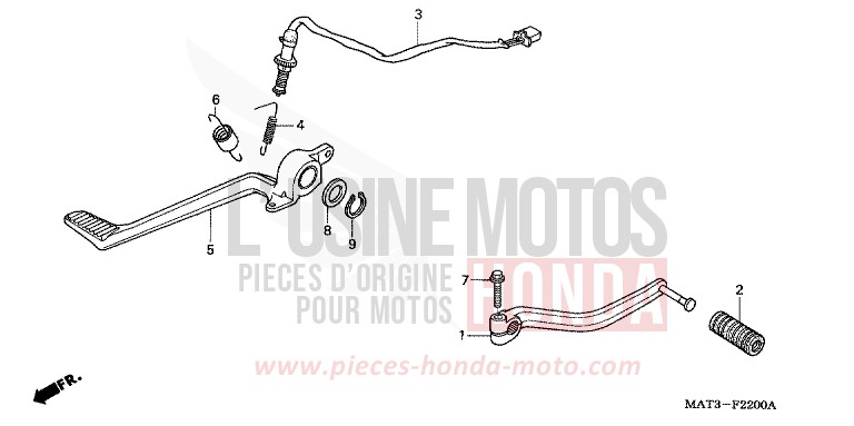 BRAKE PEDAL/CHANGE PEDAL for Super Blackbird CANDY GLORY RED-U (R101) from 2001